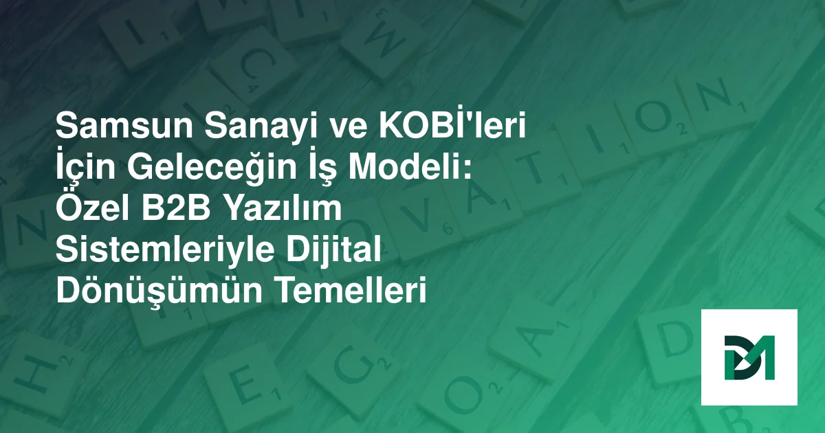 Samsun Sanayi ve KOBİ'leri İçin Geleceğin İş Modeli: Özel B2B Yazılım Sistemleriyle Dijital Dönüşümün Temelleri