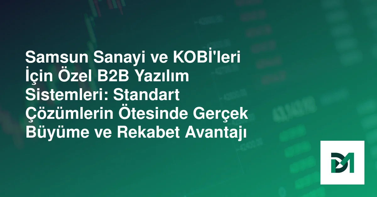 Samsun Sanayi ve KOBİ'leri İçin Özel B2B Yazılım Sistemleri: Standart Çözümlerin Ötesinde Gerçek Büyüme ve Rekabet Avantajı