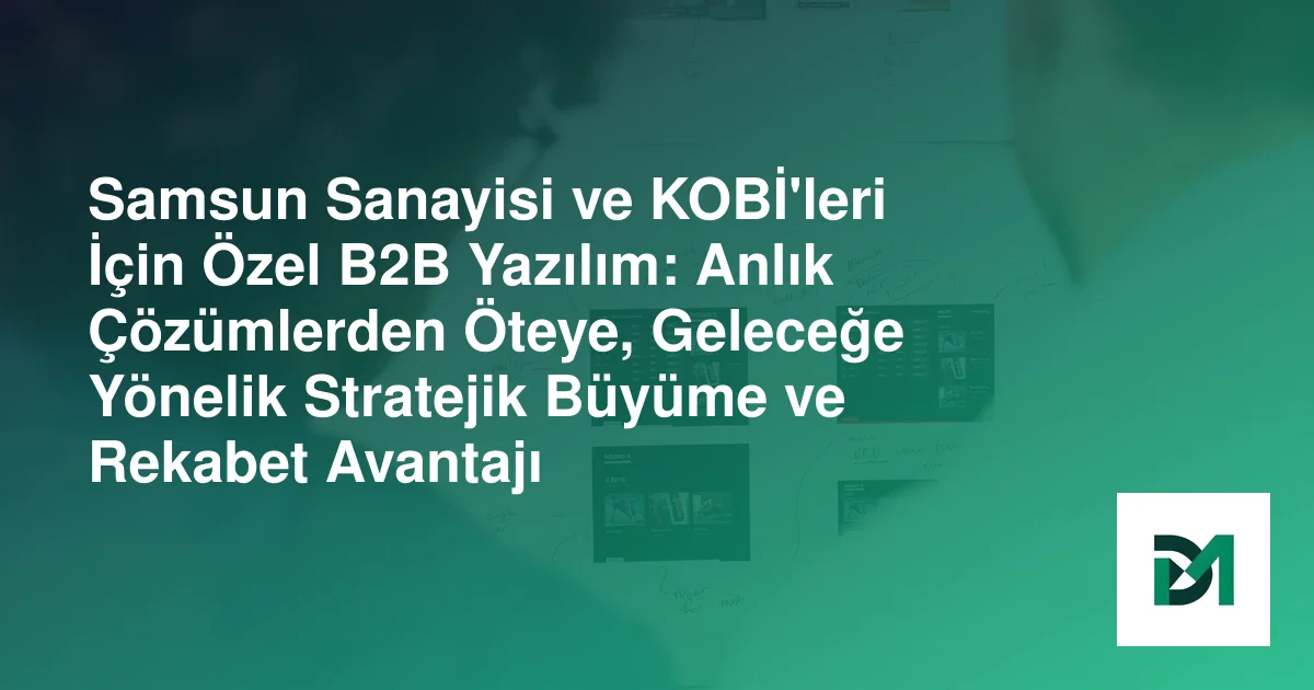 Samsun Sanayisi ve KOBİ'leri İçin Özel B2B Yazılım: Anlık Çözümlerden Öteye, Geleceğe Yönelik Stratejik Büyüme ve Rekabet Avantajı