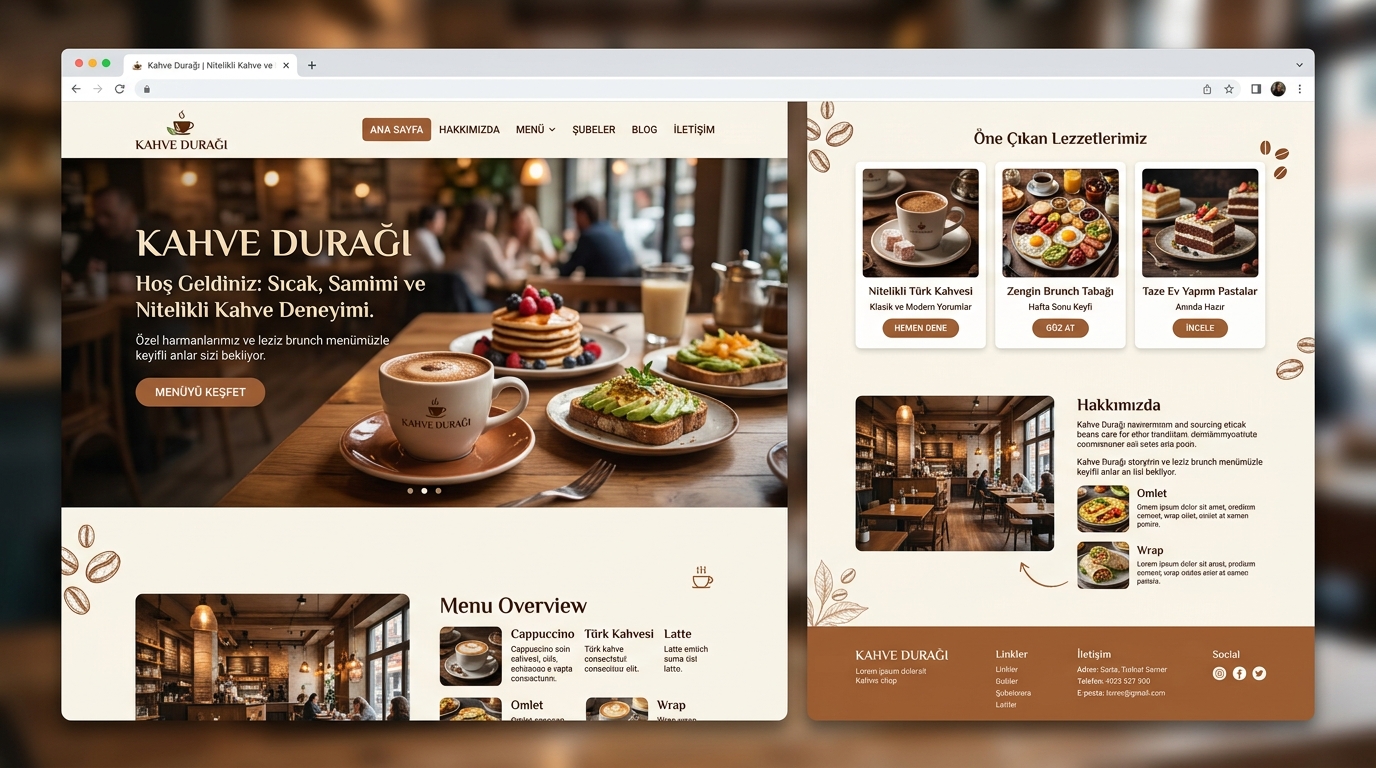 Samsun Restoran & Kafe Web Sitesi Tasarımı Örnek