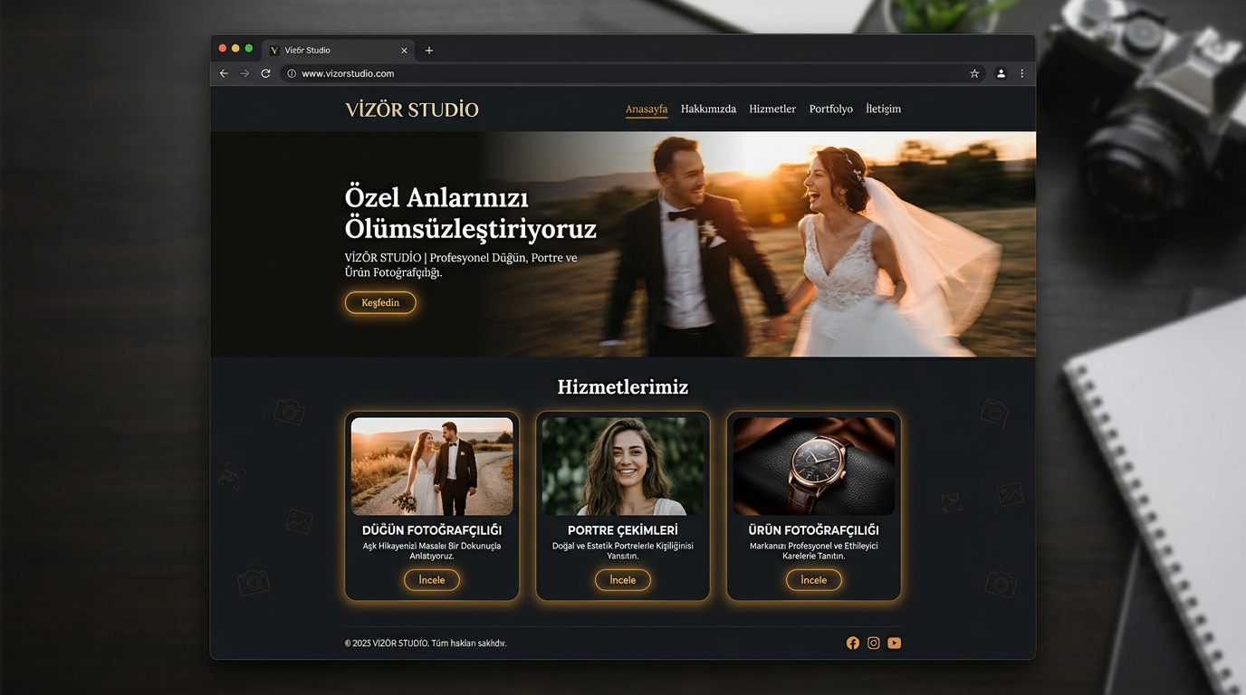 Samsun Fotoğrafçı Web Sitesi Tasarımı Örnek